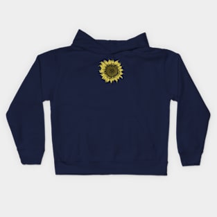 Vintage Hand drawn Sunflower Kids Hoodie